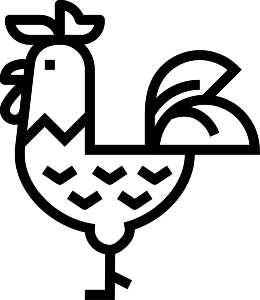 Ikona Zvířecího Ptactva Stylu Osnovy — Stockový vektor