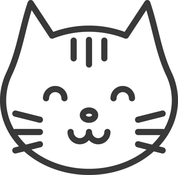 Animal Chat Visage Icône Dans Style Contour — Image vectorielle