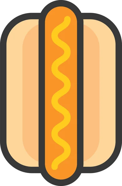 Gyorsétterem Hot Dog Ikon Teltházas Stílusban — Stock Vector