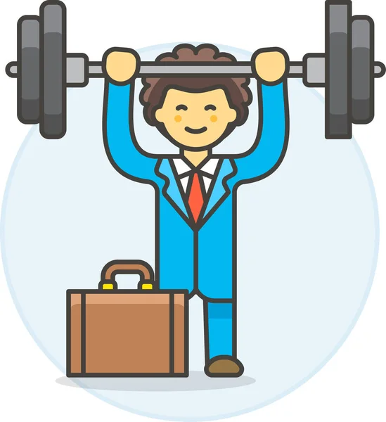 Barbell Male Motivation Icon Business Management Category — Stock Vector
