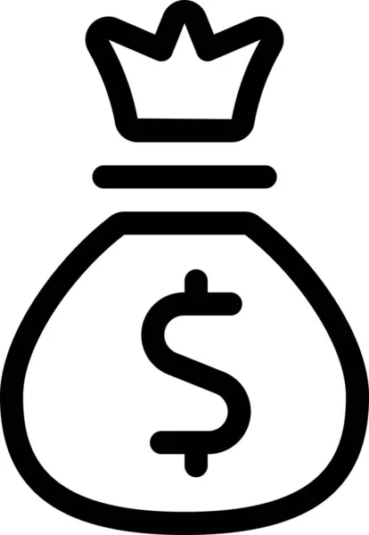 Bag Dollar Financial Icon Outline Style — 스톡 벡터