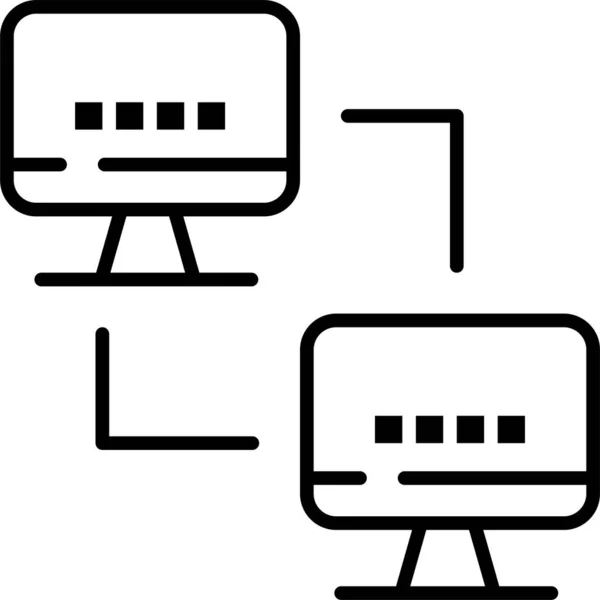 Computer Computer Icon Στυλ Περίγραμμα — Διανυσματικό Αρχείο