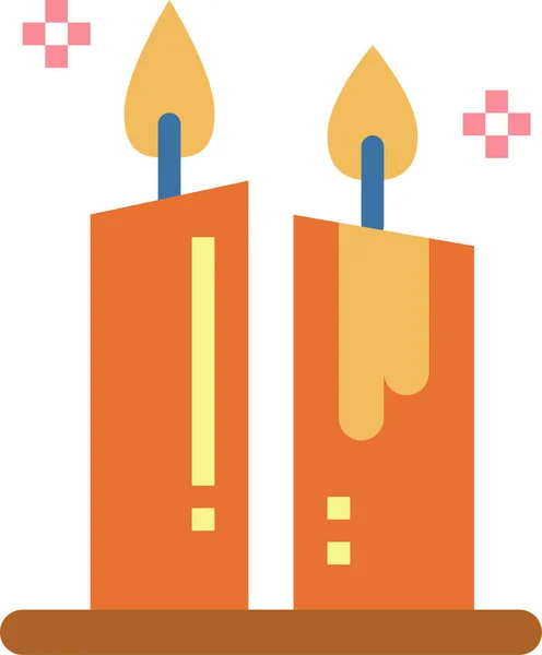 Ikone Der Kerzenbeleuchtung Flachen Stil — Stockvektor