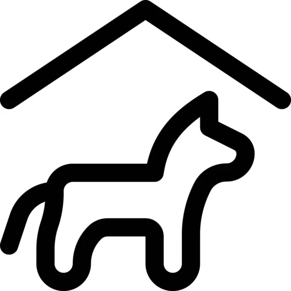Icono Casa Perro Aire Libre Estilo Esquema — Archivo Imágenes Vectoriales
