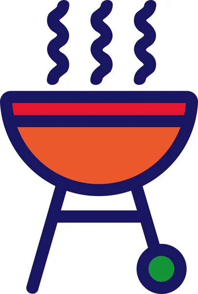 Barbeque Bbq Cook Icon Filled Outline Style — Stock Vector