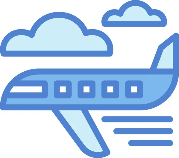 Ikona Letecké Dopravy Vyplněném Obrysu — Stockový vektor