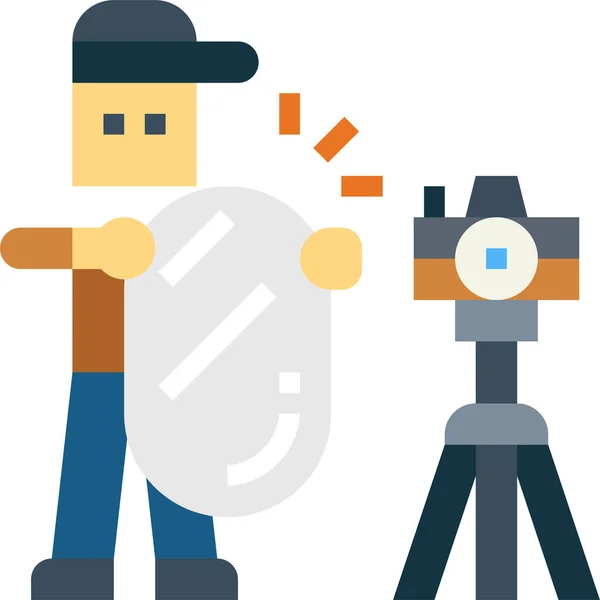 Assistant Camera Prodection Icon — Stock Vector