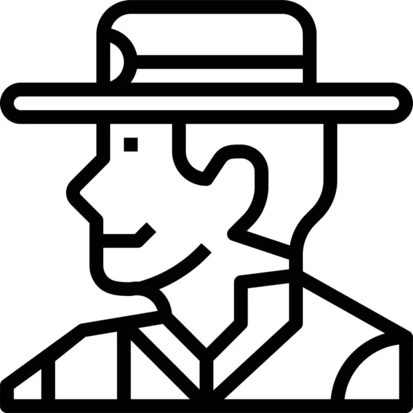 Cowboy Hat Man Icon — Stock Vector