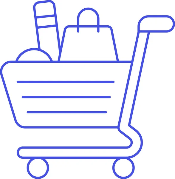 Bag Box Cart Icoon Shopping Commerce Categorie — Stockvector