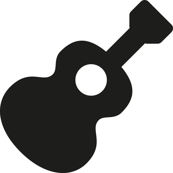 Гітара Суцільний Гліф Значок Суцільному Стилі — стоковий вектор