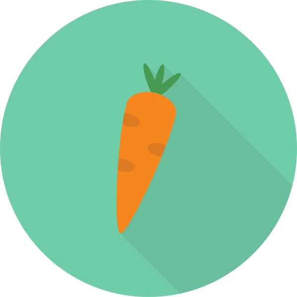 Comida Zanahoria Icono Fruta Estilo Plano — Vector de stock