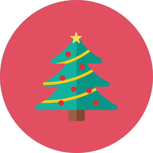 Arbre Noël Icône Plate Dans Style Plat — Image vectorielle