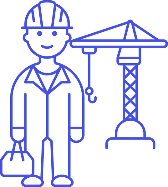 Builder Building Construction Icon Building Category — Stock Vector