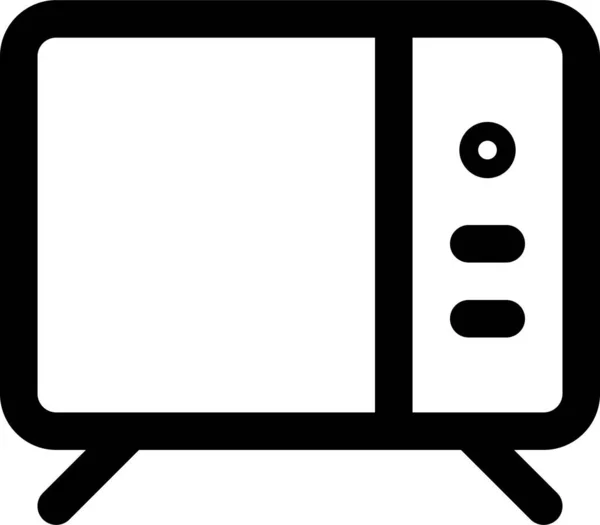 テレビレトロなテレビのアイコンをアウトラインスタイルで — ストックベクタ