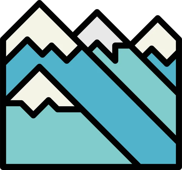 Icono Paisaje Hielo Alaska — Vector de stock