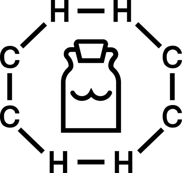 Alkoholos Ital Formula Ikon Körvonalazott Stílusban — Stock Vector