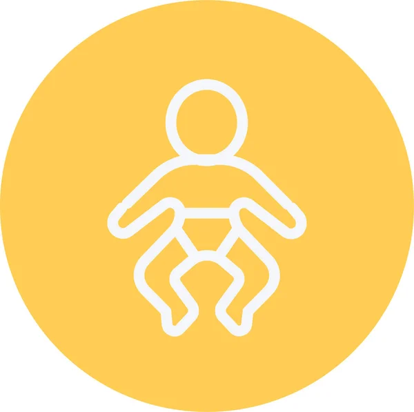 Bayi Anak Anak Tanda Ikon Dalam Gaya Garis Besar - Stok Vektor
