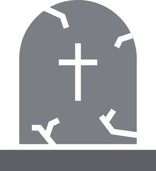 Cruz Muerte Funeral Icono Estilo Sólido — Vector de stock