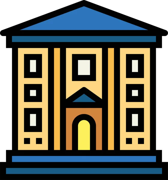 Icono Del Edificio Del Banco Arquitectura Categoría Gestión Empresarial — Archivo Imágenes Vectoriales