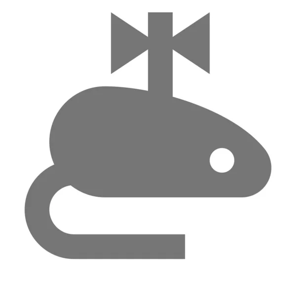 Ikon Tikus Mainan Tetikus Dalam Gaya Padat - Stok Vektor