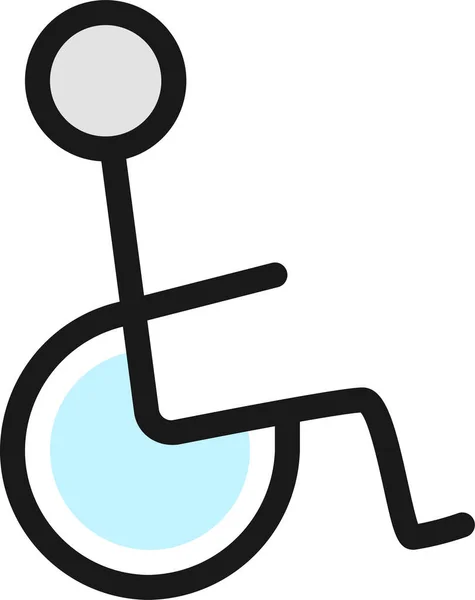 Behinderte Rollstuhlfahrer Mit Ausgefüllten Konturen Stil Ausgefüllter Konturen — Stockvektor