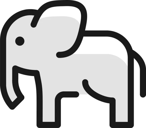 Icono Esquema Rellenado Elefante Estilo Esquema Rellenado — Archivo Imágenes Vectoriales