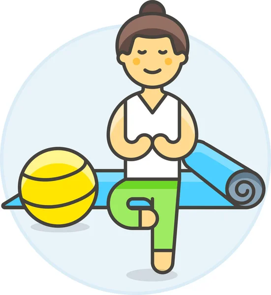 Icono Ejercicio Balón Equilibrio Categoría Deporte — Archivo Imágenes Vectoriales