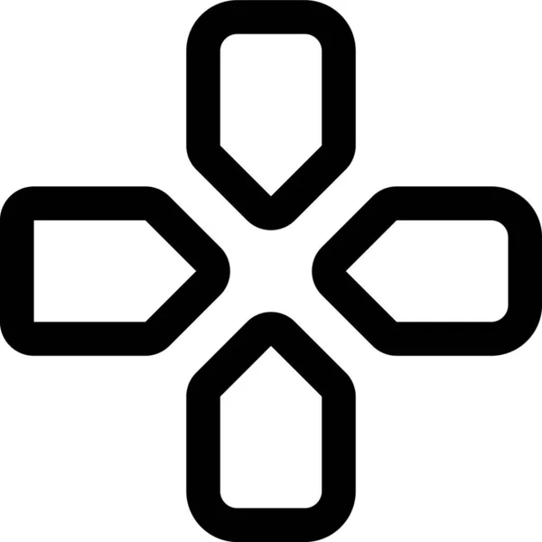 Иконка Кнопки Dpad Стиле Контура — стоковый вектор
