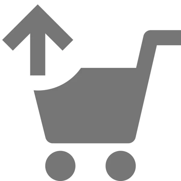 Carrello Shopping Upload Icon Solid Style — Vettoriale Stock