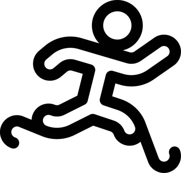 Paralímpicos Corriendo Icono Los Deportes Estilo Esquema — Vector de stock