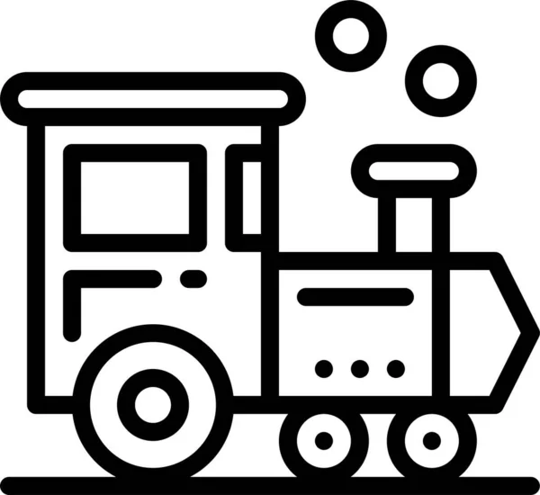 Локомотивна Іконка Залізничного Поїзда Контурному Стилі — стоковий вектор