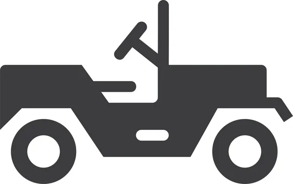 Auto Voiture Jeep Icône Dans Style Solide — Image vectorielle