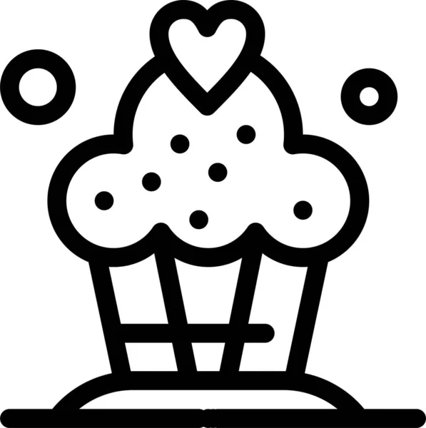 Kuchen Cupcake Wüsten Ikone Der Kategorie Mütter Väter Tag — Stockvektor