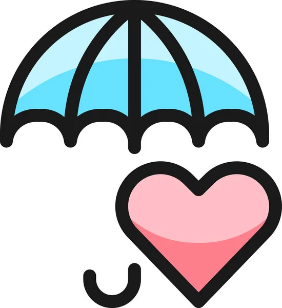 Sigorta Şemsiyesi Kalp Simgesi Biçiminde — Stok Vektör