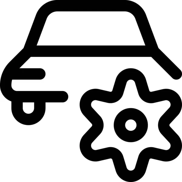 車のアクション設定アイコンアウトラインスタイル — ストックベクタ