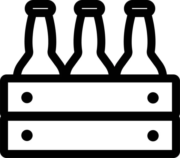 Ikona Butelki Alkoholem Stylu Zarysu — Wektor stockowy