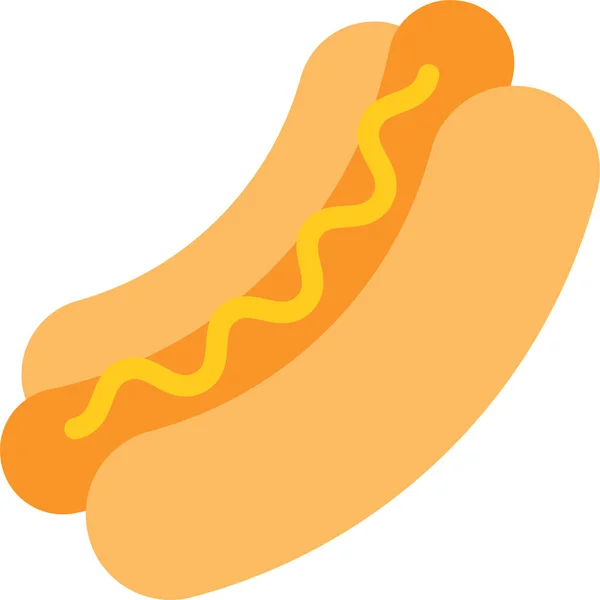 Fast Food Hot Dog Icône Dans Style Plat — Image vectorielle