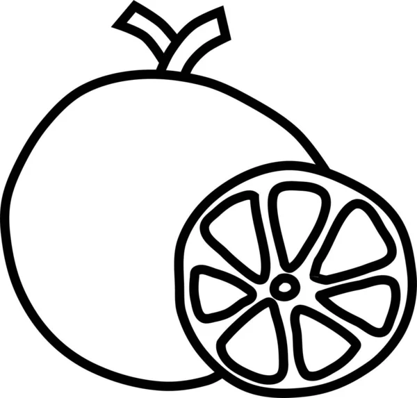 Zitrusfrüchte Orange Symbol Handgezeichnetem Stil — Stockvektor