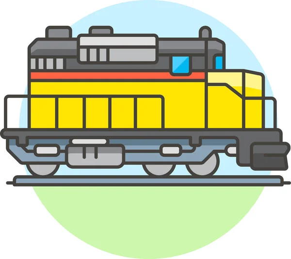 Diesel Engine Railroad Icon Vehicles Modes Transportation Category — Stock Vector
