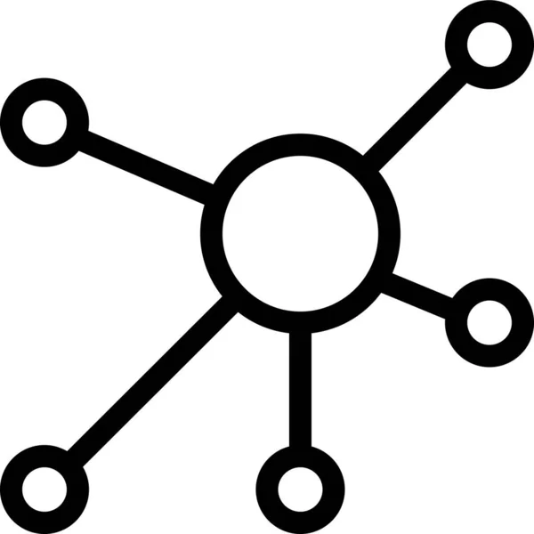 Иконка Сети Связи Стиле Наброска — стоковый вектор