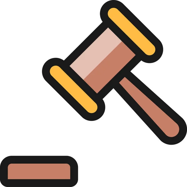 Hammer Legal Filled Outline Icon Filled Outline Style — Stockvektor