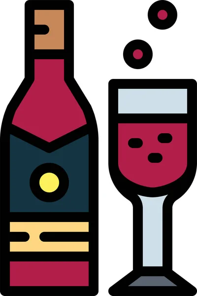 Alcohol Beverage Bottle Icon Filled Outline Style — Stock Vector