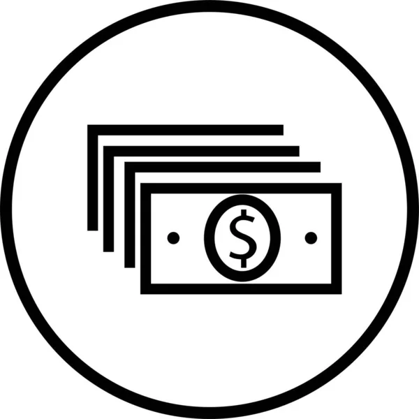 Financiar Dinero Icono Línea Estilo Esquema — Vector de stock