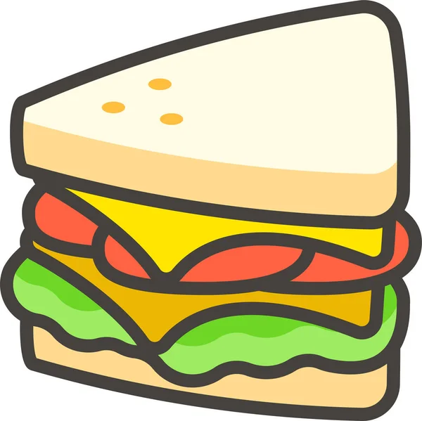 1F96A Sandwich Konturensymbol Konturenstil — Stockvektor