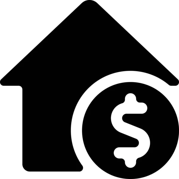 Ícone Ação Imobiliária Estilo Sólido — Vetor de Stock
