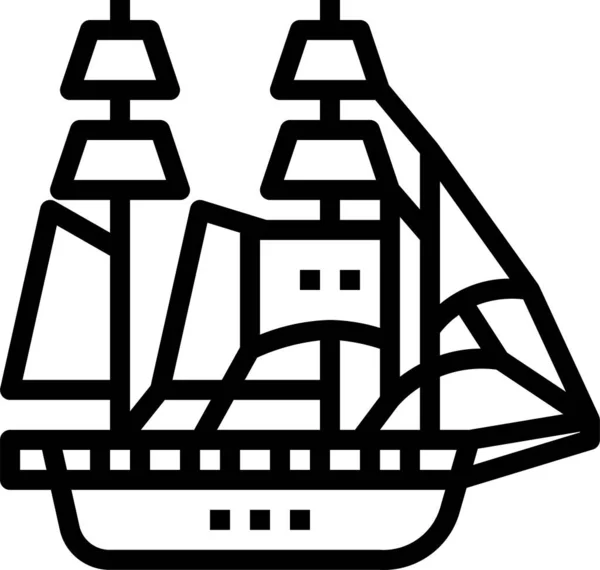汽车模式 运输类船帆船图标 — 图库矢量图片