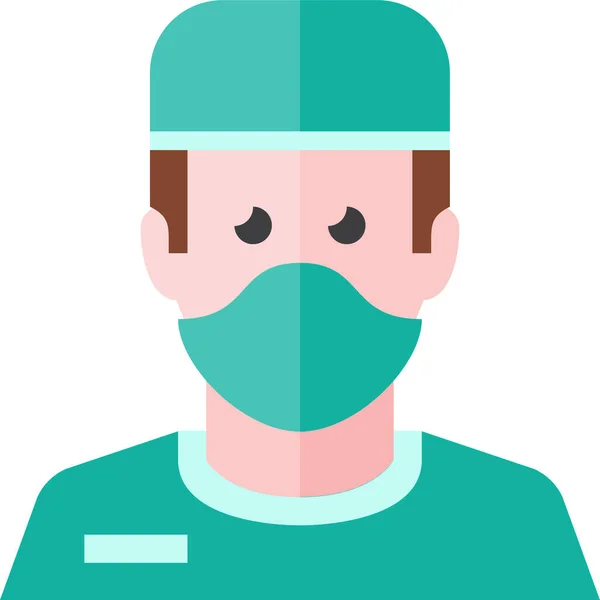 Chirurgien Icône Avatar Plat Dans Style Plat — Image vectorielle