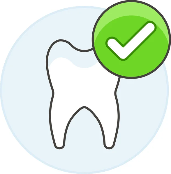 Verificar Odontologia Bom Ícone Categoria Hospitais Saúde —  Vetores de Stock
