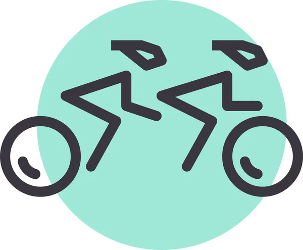 Ποδήλατο Εικονίδιο Παιχνίδια Ειδικές Ανάγκες Στυλ Γεμάτο Περίγραμμα — Διανυσματικό Αρχείο