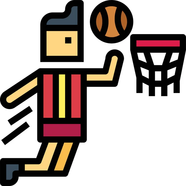 Míč Basketbal Lidé Ikona Sportovní Kategorii — Stockový vektor